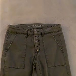 American Eagle Super Stretch army green jeggings